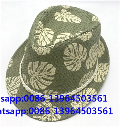 Barret transpirable Fedora estampat amb fulles de palmera