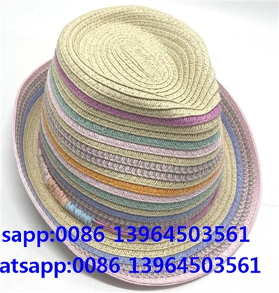 Barret de palla Fedora multicolor per a dona