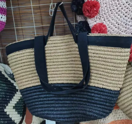 Cinta de cotó negre bossa de platja gran dona