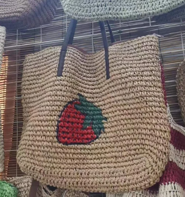 Bossa de platja Strawberry Big Paper per a dona