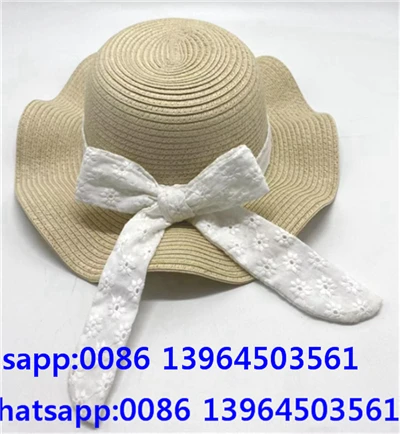 Barret de platja Lady Straw Bowknot