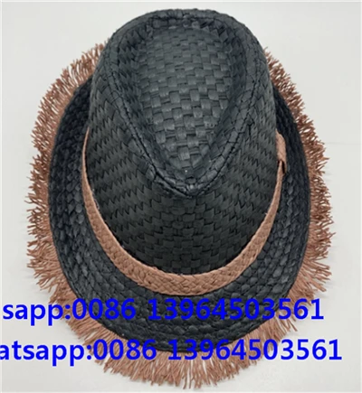 Barret de borla fedora de teixit negre