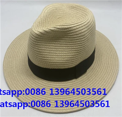 Barret de palla de paper tacaño casual Barret de copa Fedora