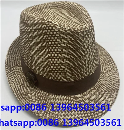 Barret de palla boho de visera curta per a homes