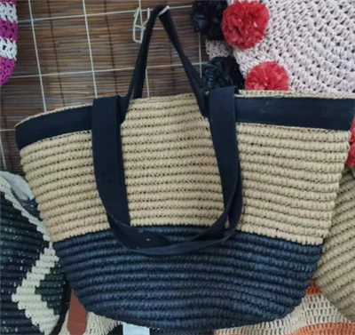 Cinta de cotó negre bossa de platja gran dona